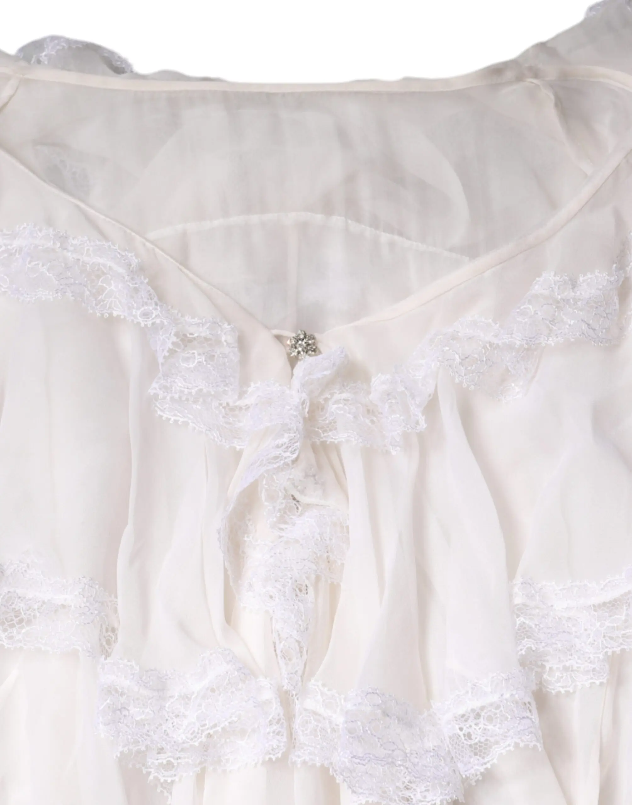 Oq ruffled dantelli uzun yengli bluzka Dolce & Gabbana