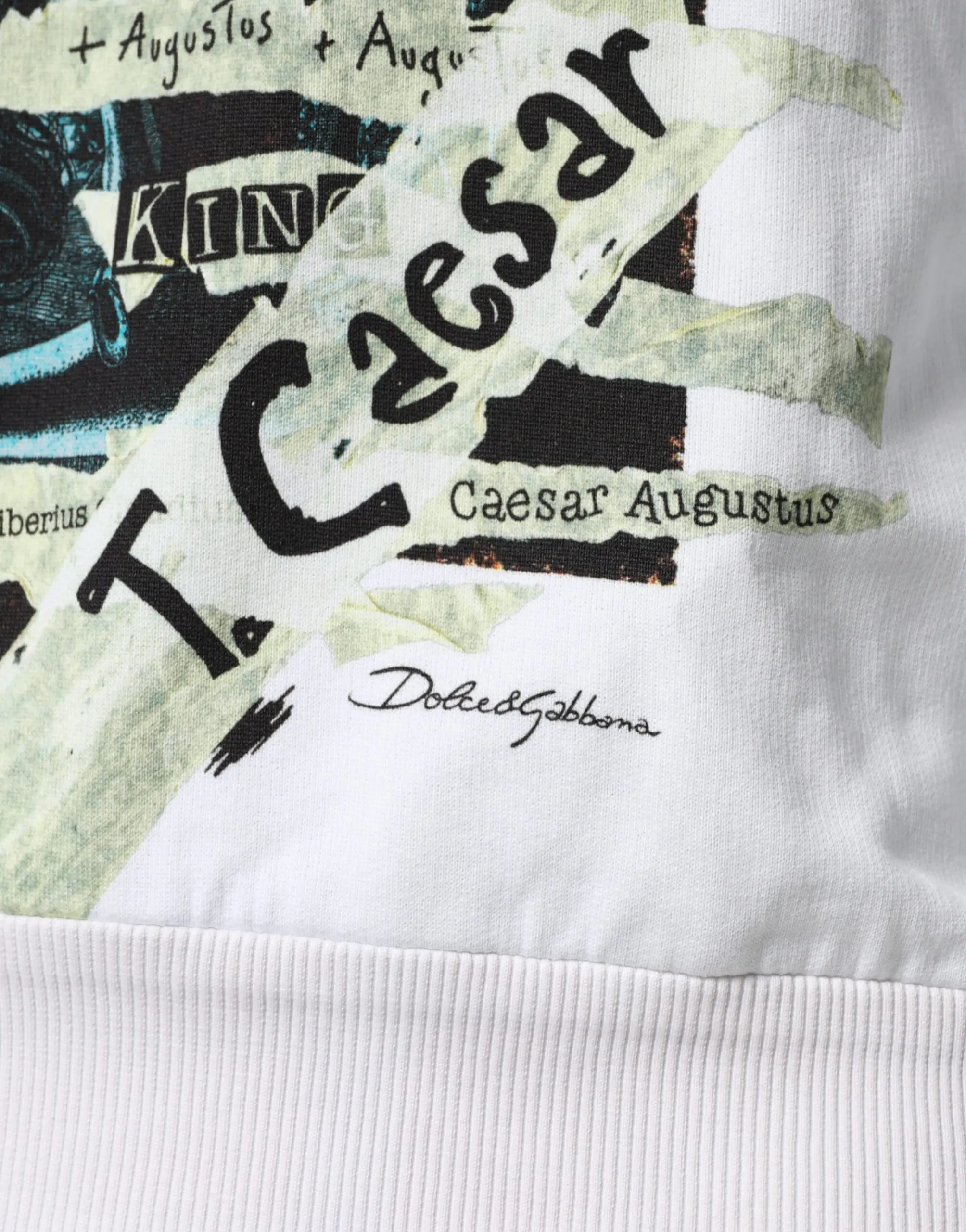 Свитшот с капюшоном Dolce & Gabbana White Caesar из хлопка