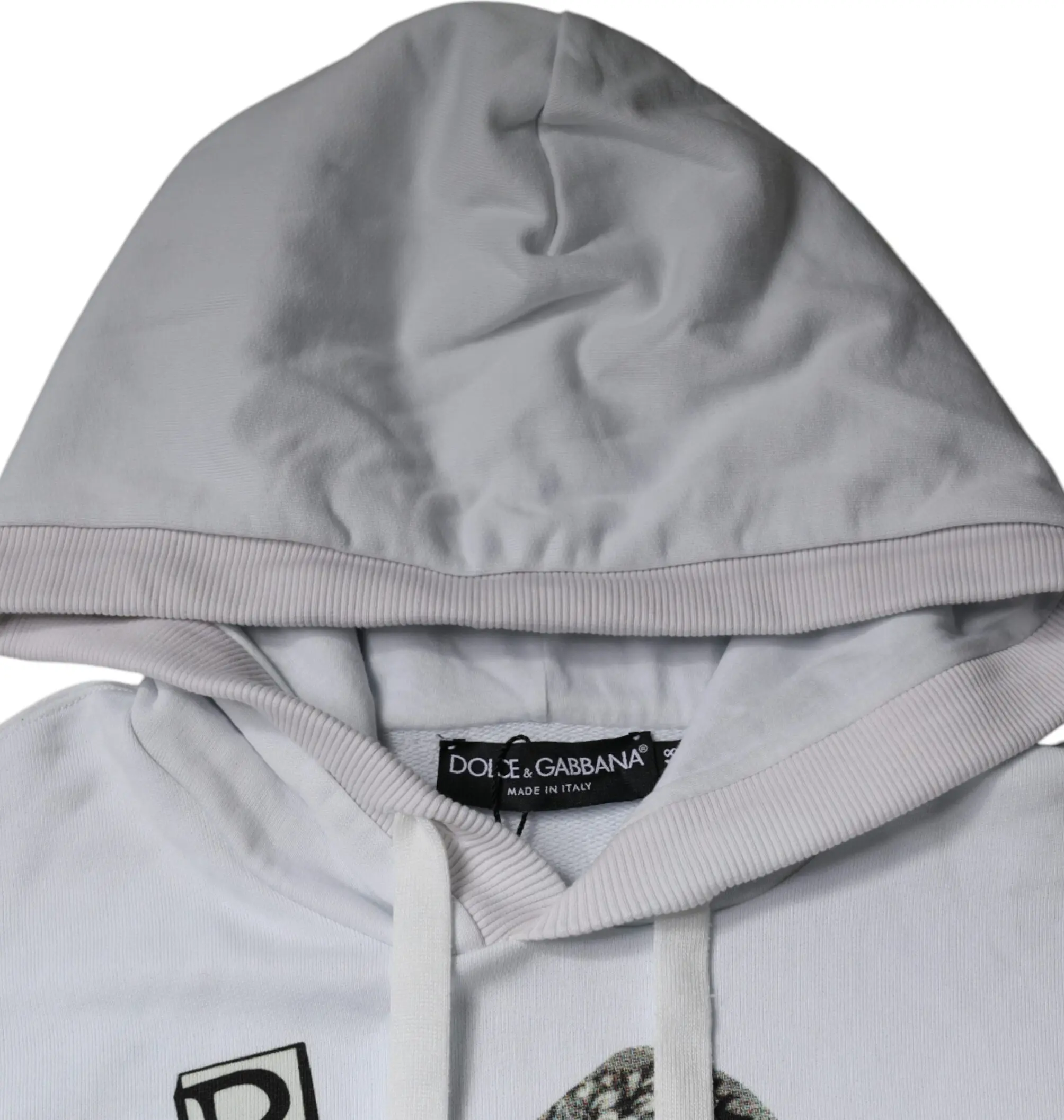 Свитшот с капюшоном Dolce & Gabbana White Caesar из хлопка