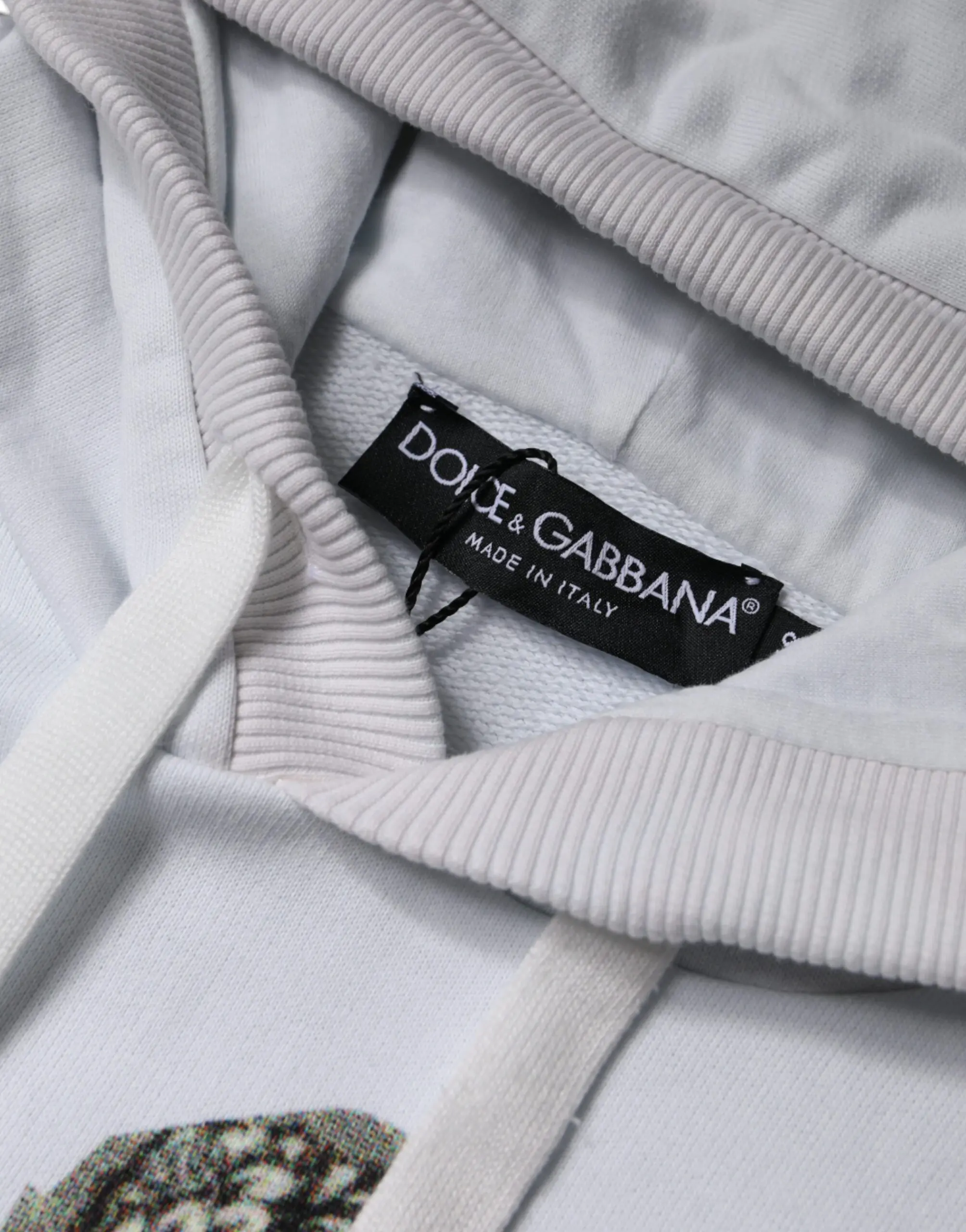 Свитшот с капюшоном Dolce & Gabbana White Caesar из хлопка