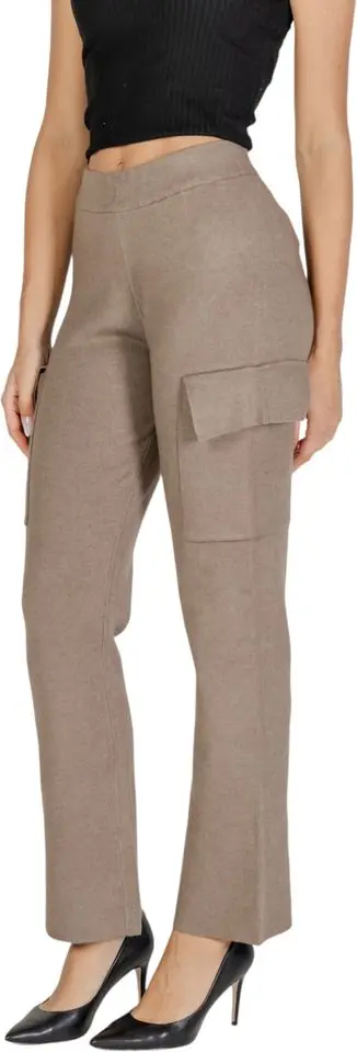 Бежевые брюки карго из вискозы Vila Clothes