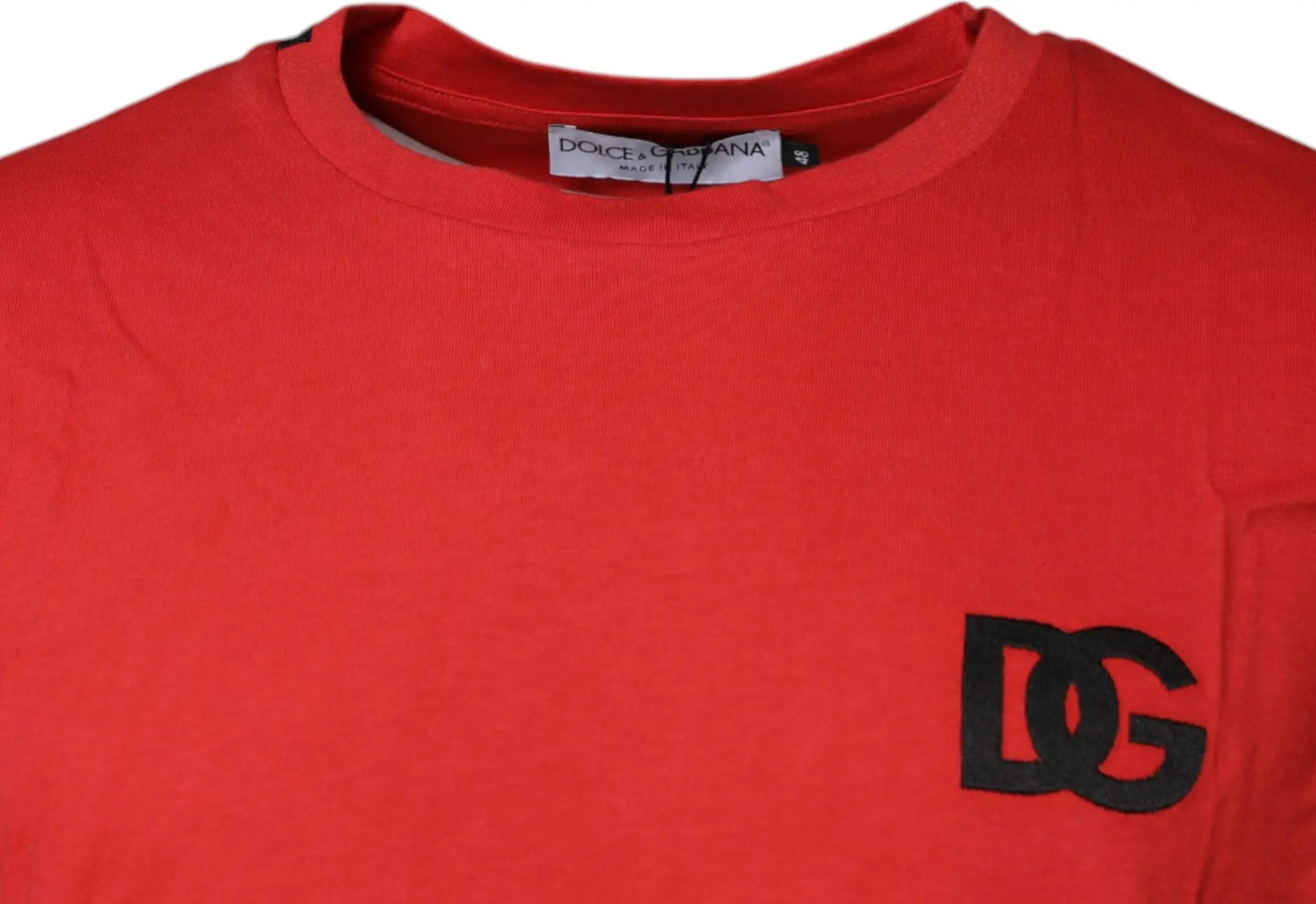 T-shirt Dolce & Gabbana Red DG Logo Cotton Crew Neck T-shirt