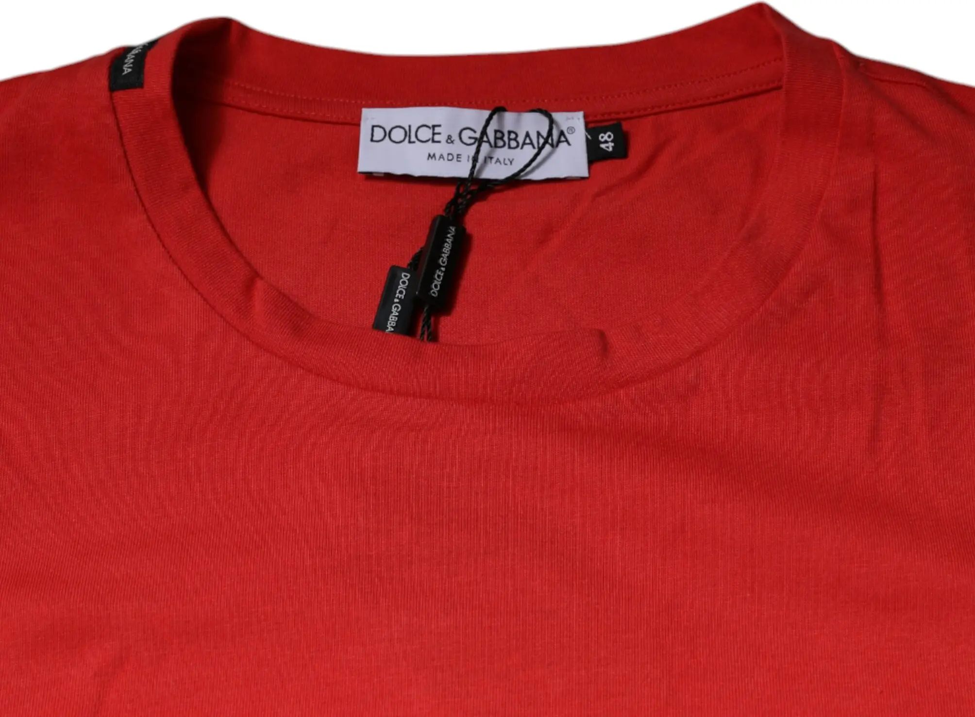 T-shirt Dolce & Gabbana Red DG Logo Cotton Crew Neck T-shirt