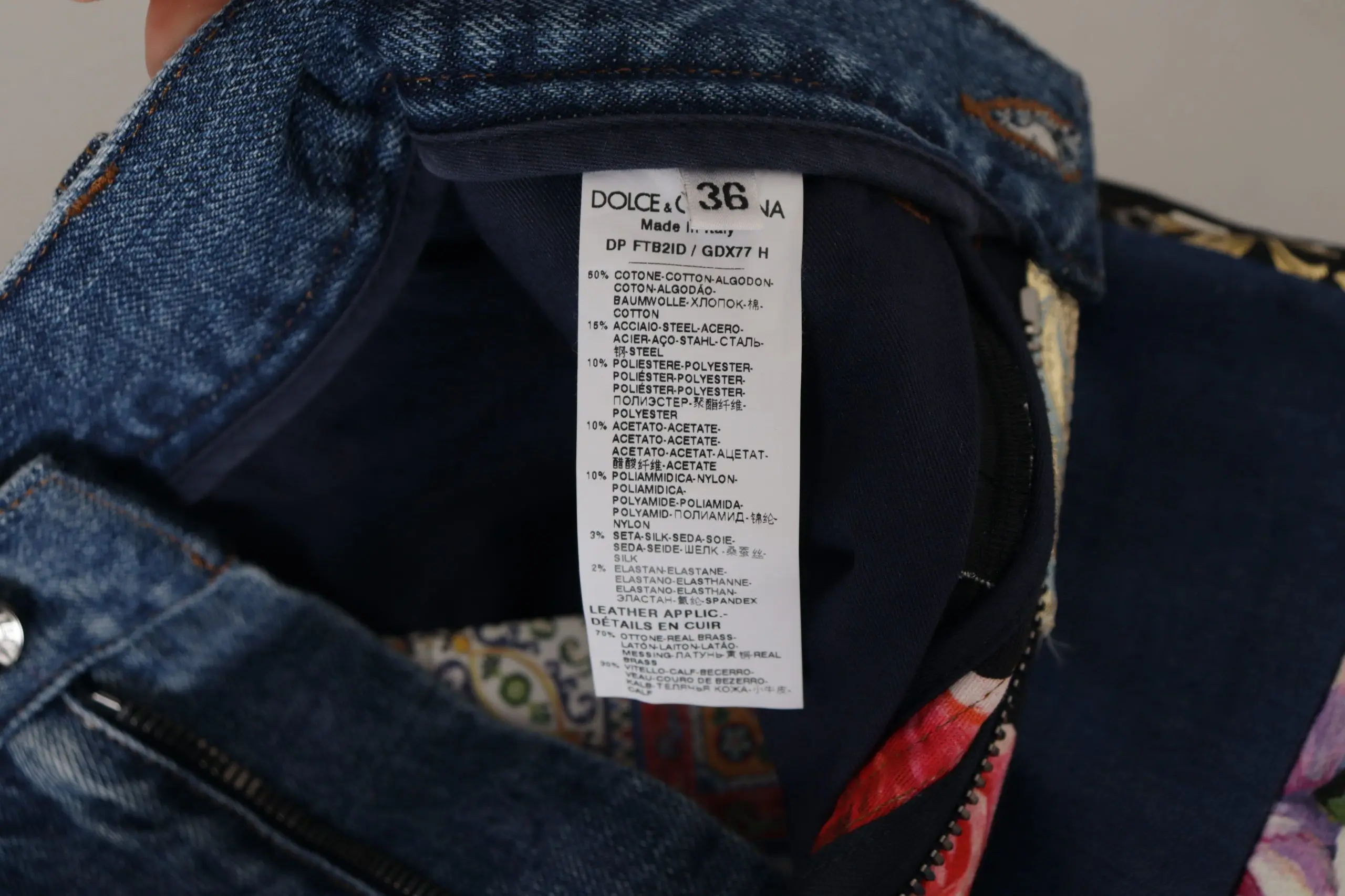 Pants Dolce & Gabbana Blue Jeans Jacquard Majolica High Waist Pants