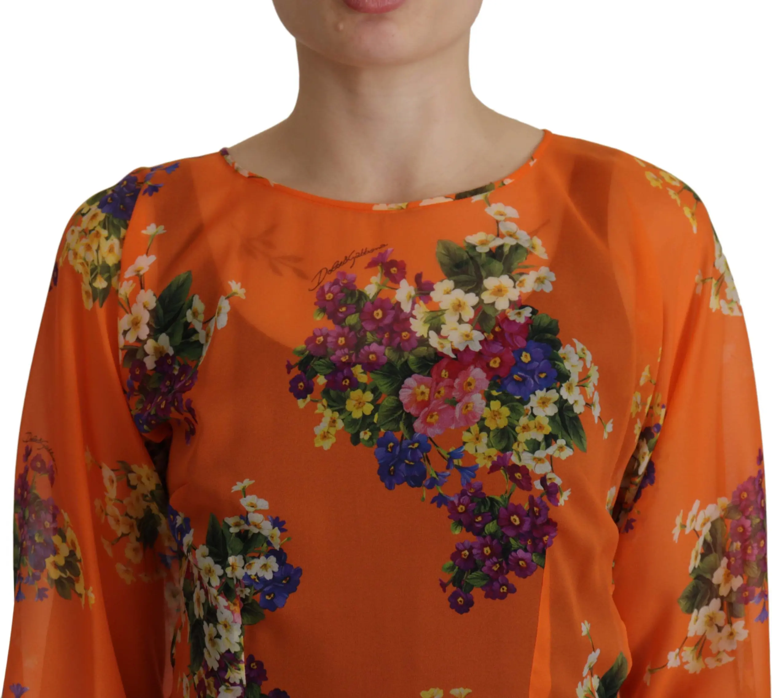 Dolce & Gabbana apelsin rangli gulli uzun yengli bluzka