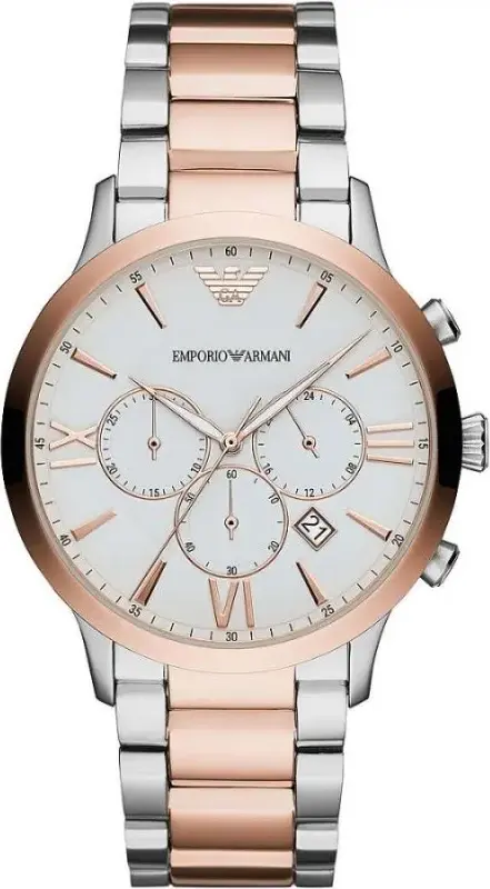 Элегантные двухцветные часы Emporio Armani Classic для мужчин