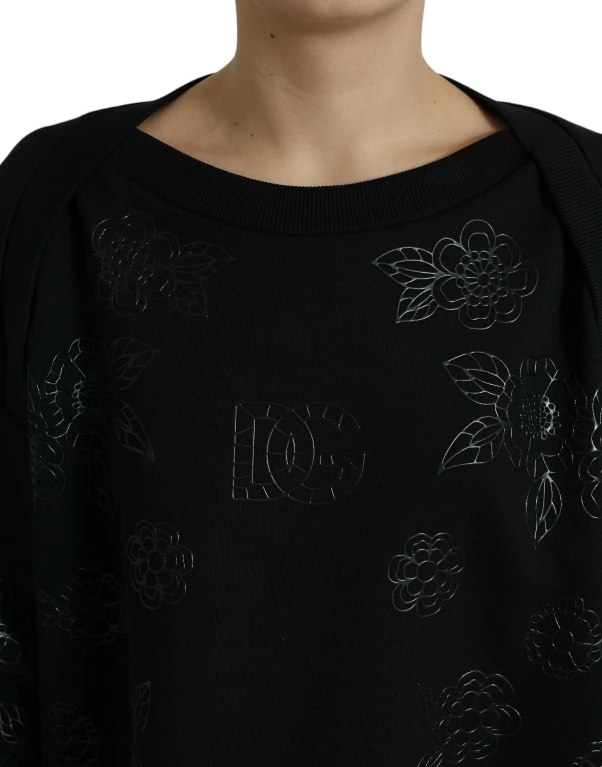Dolce & Gabbana Black Pullover Gulli Logotipi Bilan Applique Sviter