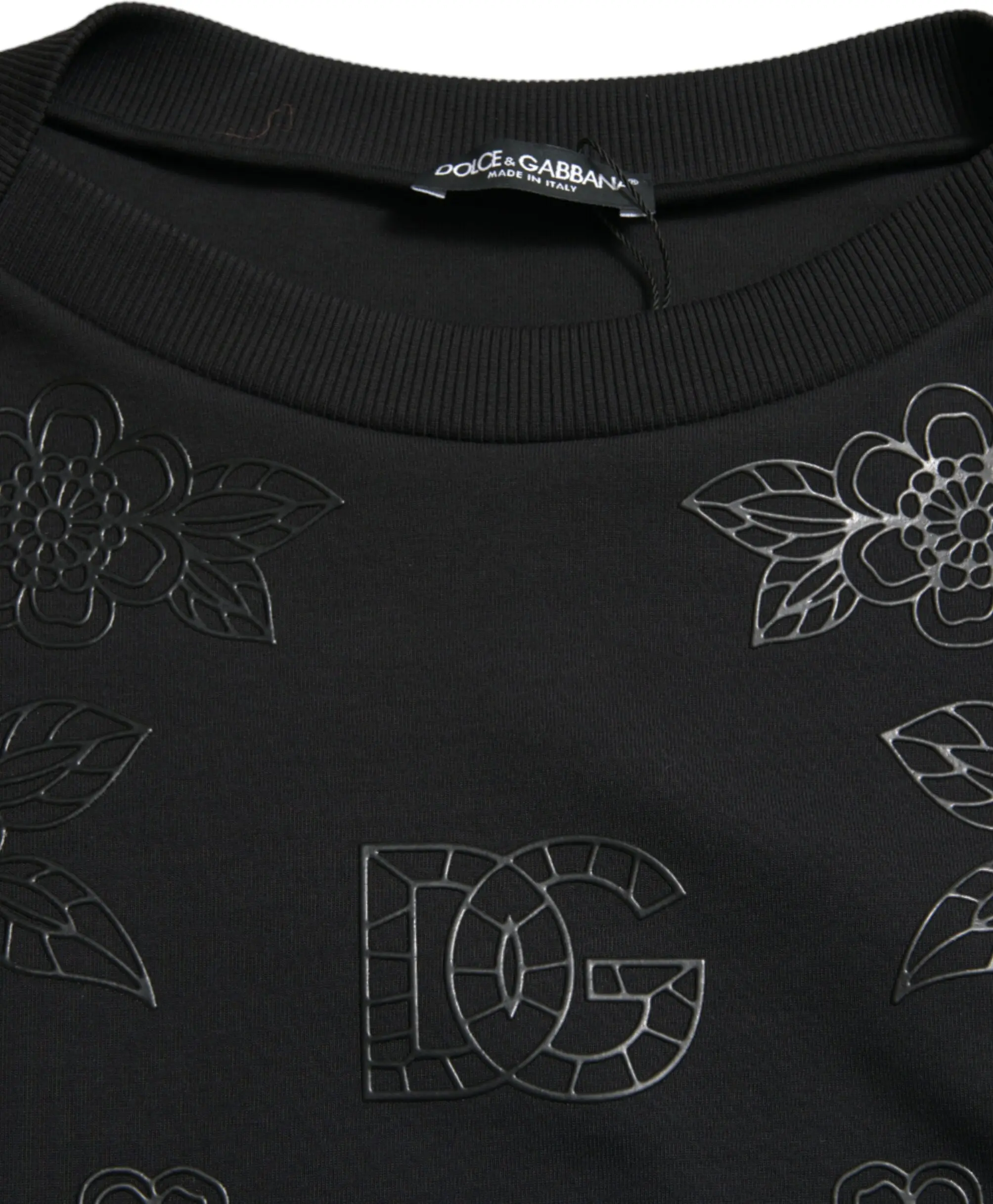 Dolce & Gabbana Black Pullover Gulli Logotipi Bilan Applique Sviter