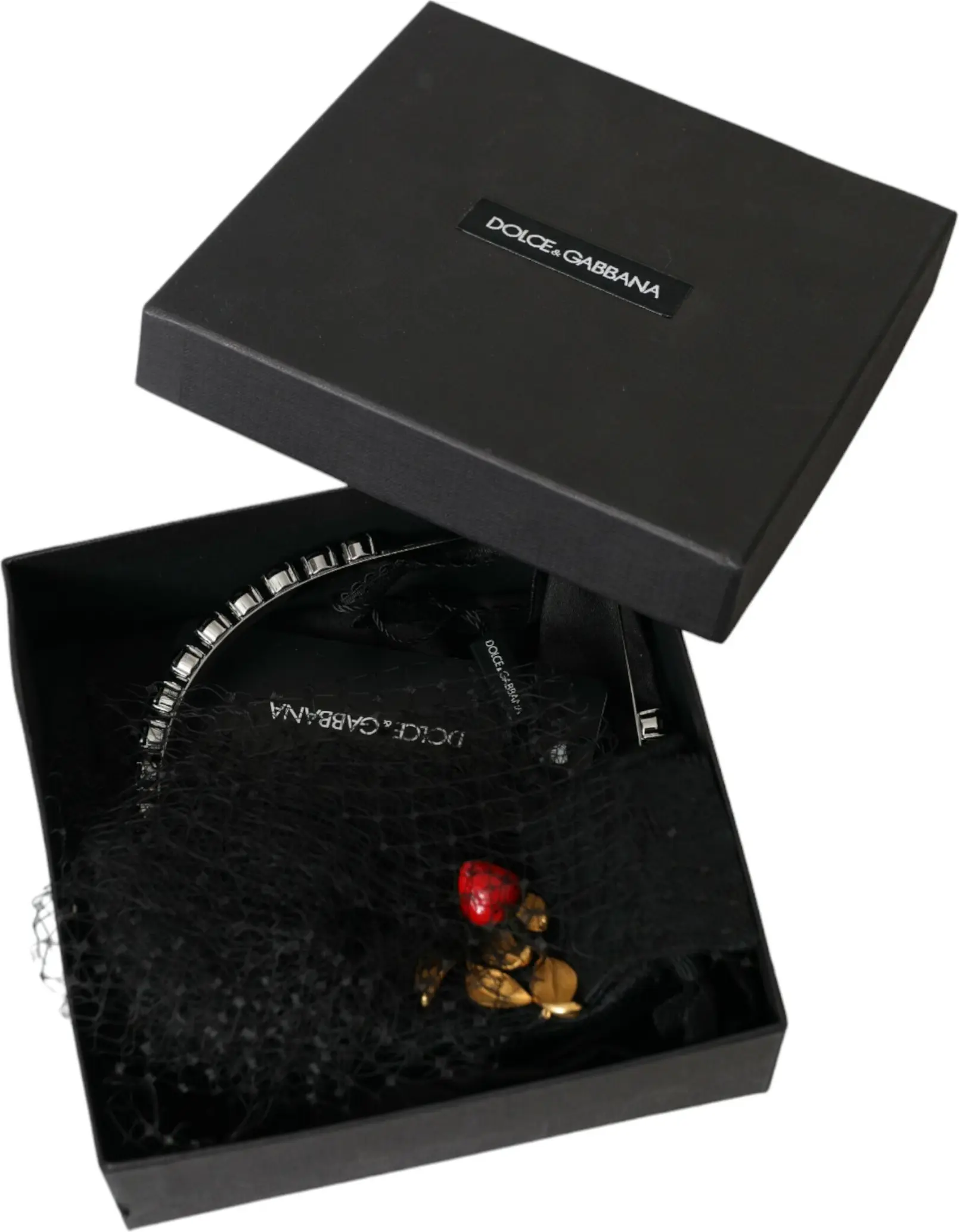 Dolce & Gabbana Kristalli Mesh Telli Bosch Diadem Bosh taqinchoq