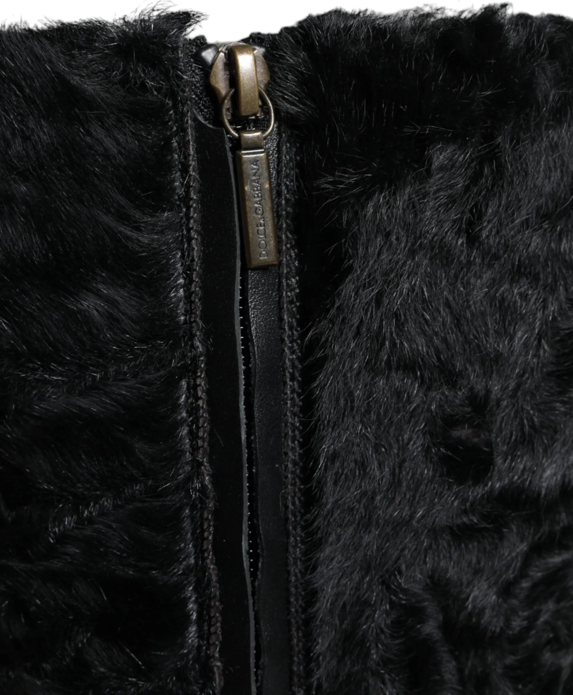 Shoes Dolce & Gabbana Black Xiangao Lamb Fur Leather Boots