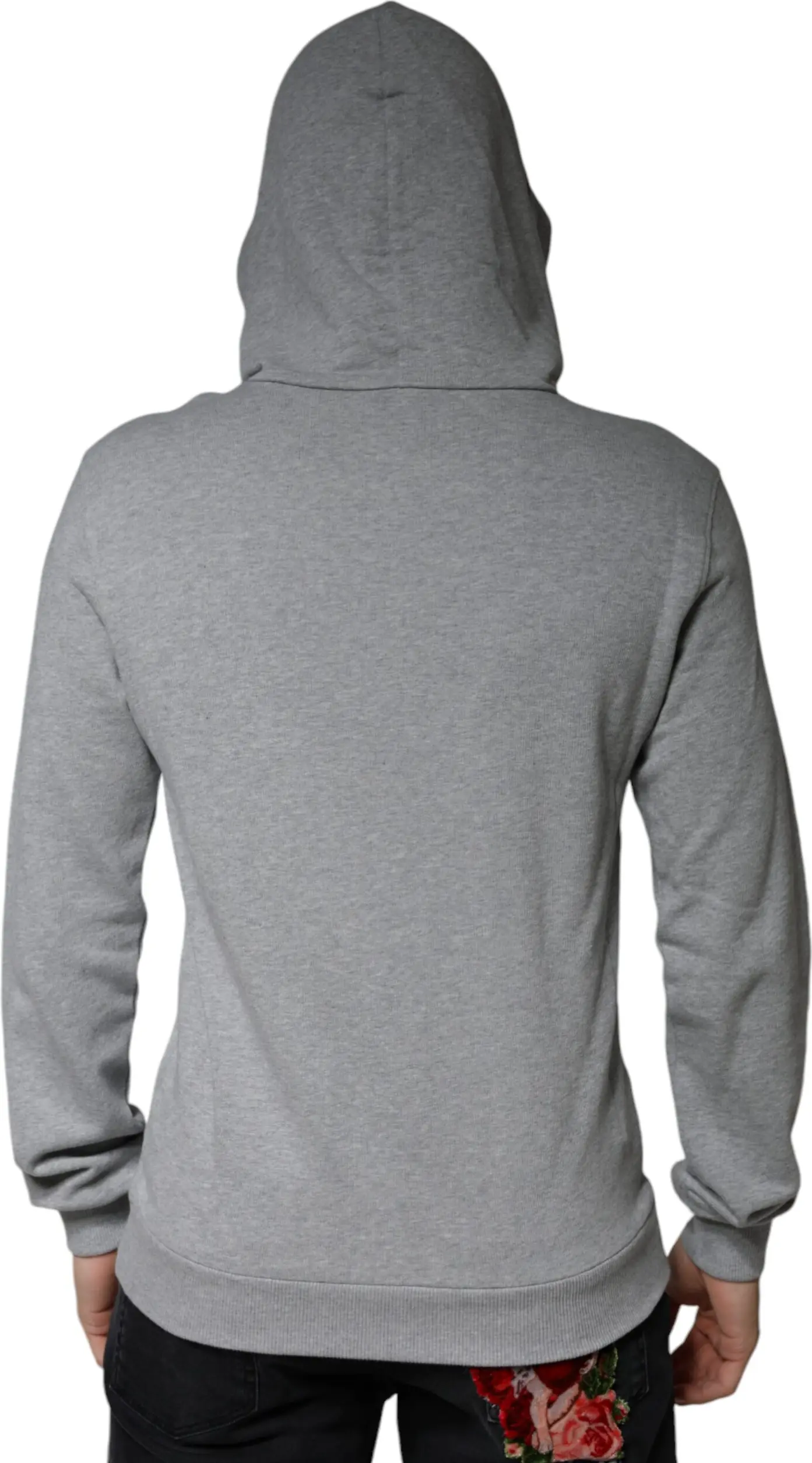 Gray Cotton Logo Hooded Sweatshirt Sweater Dolce & Gabbana