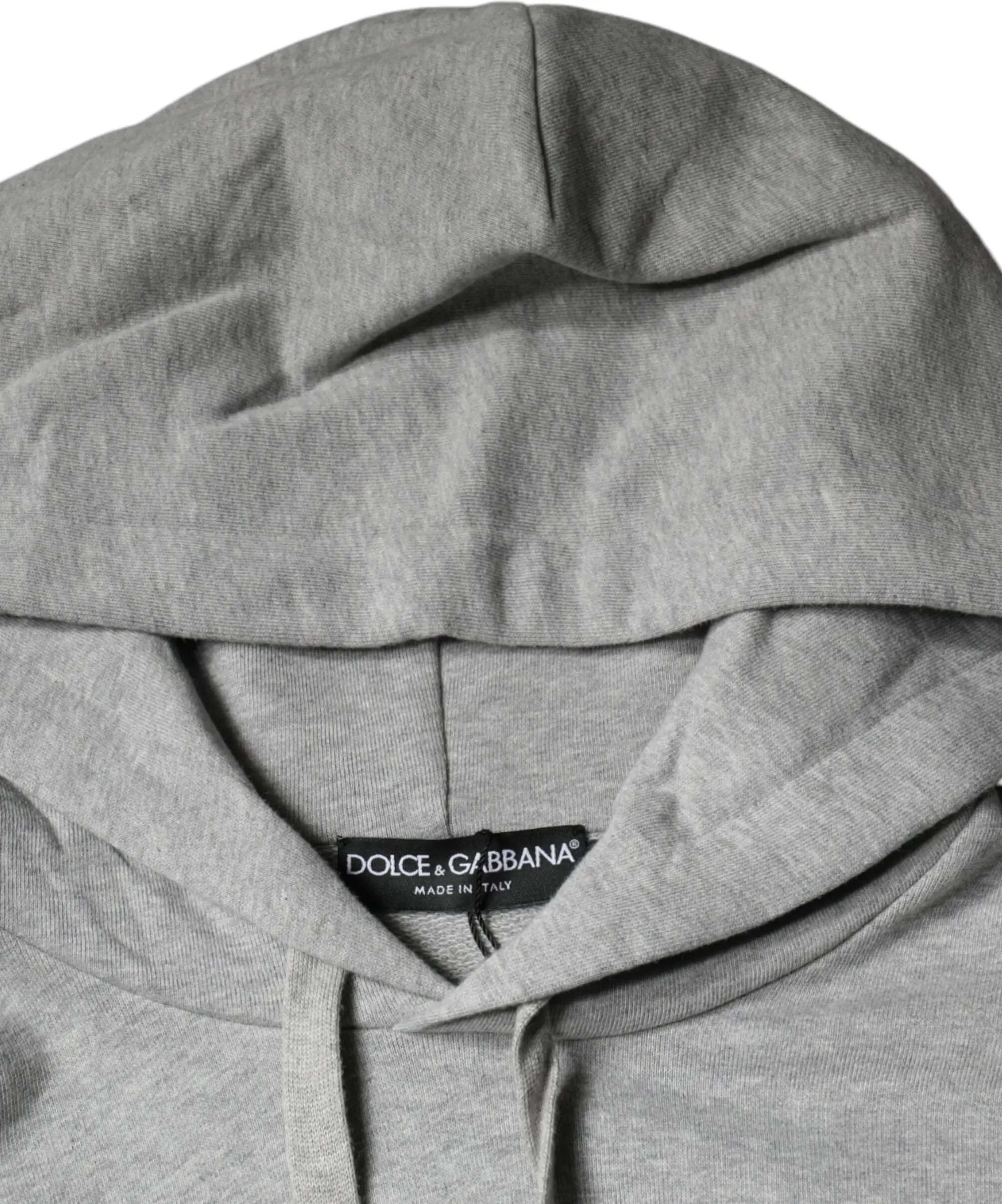 Gray Cotton Logo Hooded Sweatshirt Sweater Dolce & Gabbana