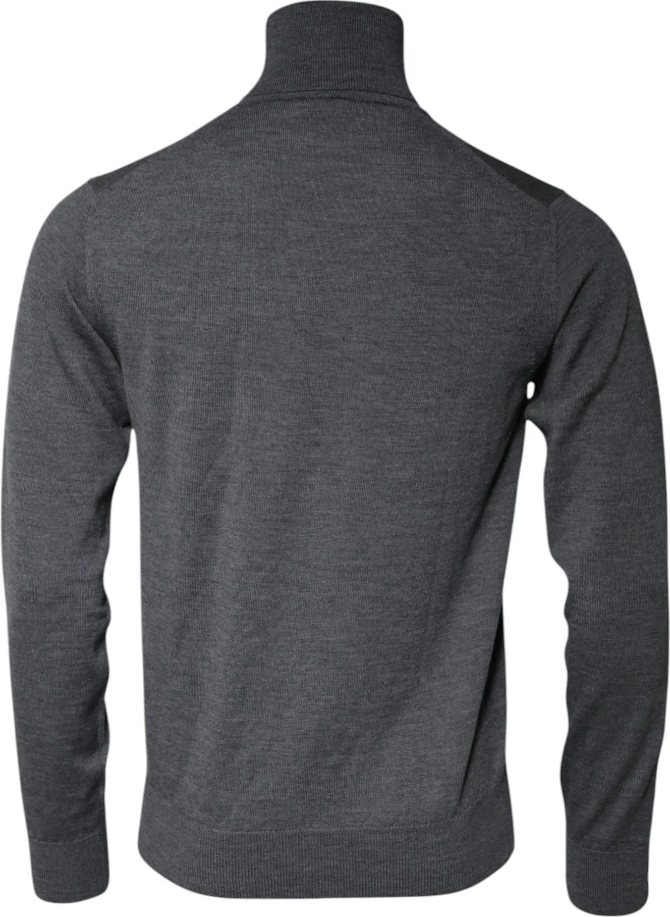 Dolce & Gabbana Gray Wool Logo Turtleneck Pullover Sweater
