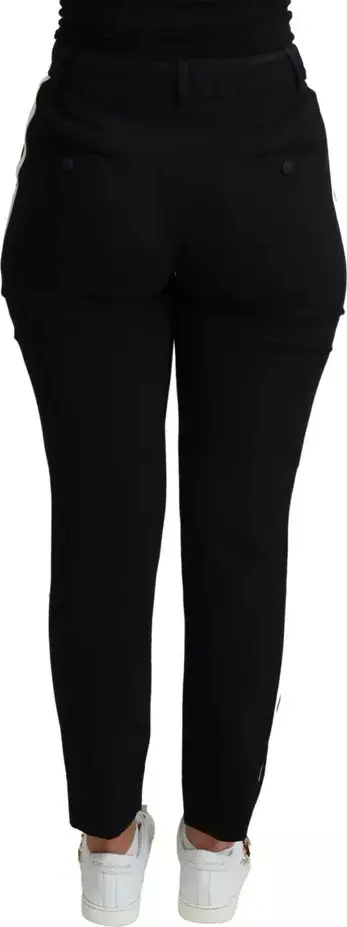 Black Virgin Wool Stretch Skinny Pants Dolce & Gabbana