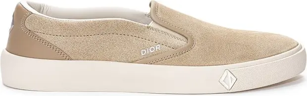 Кроссовки Dior Бежевые Кожаные Мокасины без Шнуровки