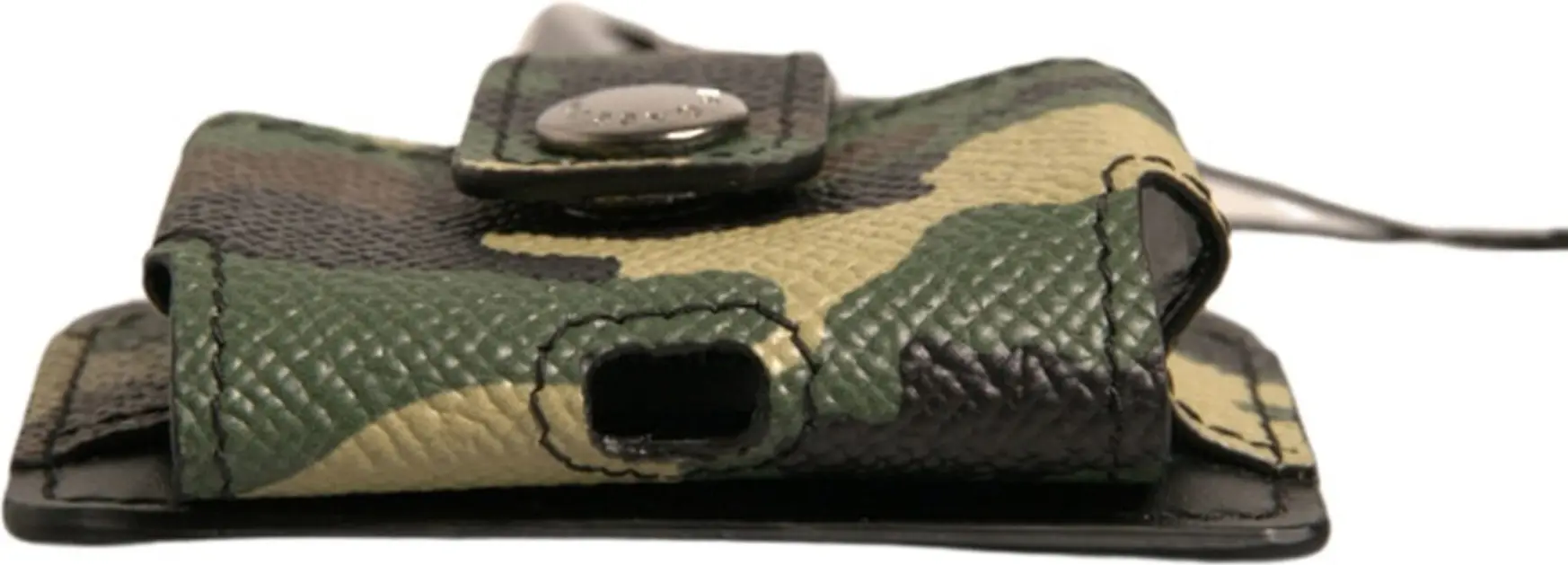 Case Dolce & Gabbana Multicolor Camouflage Leather Metal Airpods Case