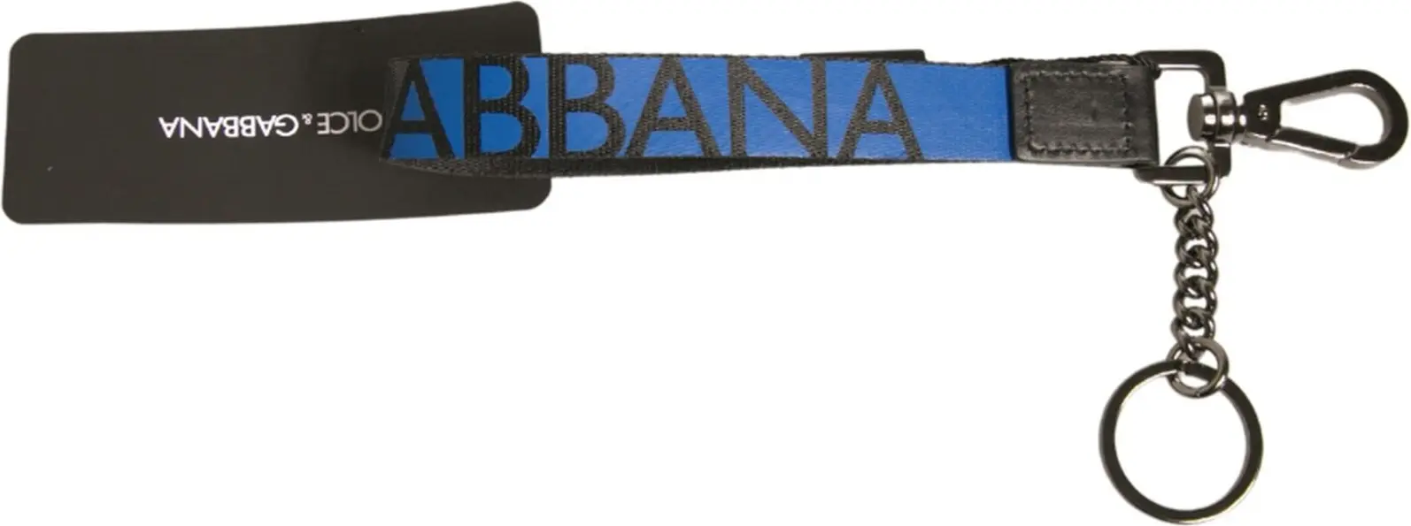 Aksesuar Dolce & Gabbana Moviy logotipli poliester va bronza kumush rangli kalit ushlagichi