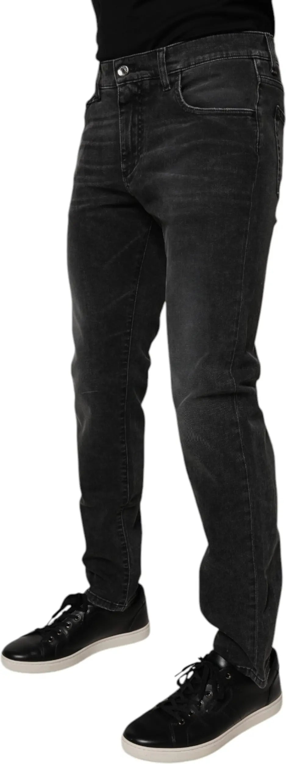 Black Cotton Stretch Skinny Men Denim Jeans DOLCE & GABBANA