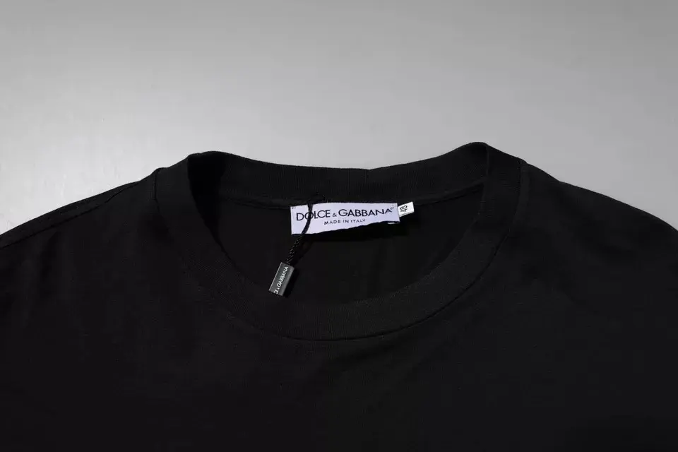 Black DG Logo Cotton Crew Neck T-shirt Dolce & Gabbana