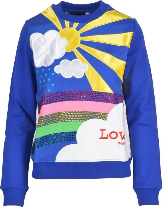 Синяя хлопковая толстовка LOVE MOSCHINO