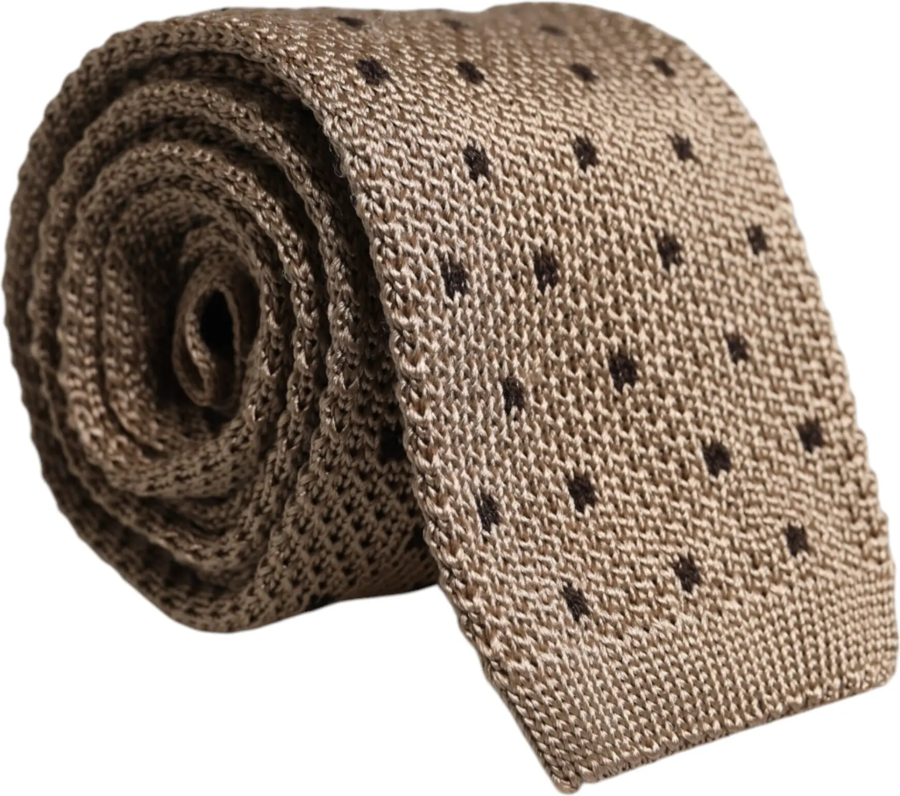 Necktie Dolce & Gabbana Beige Polka Dot Silk Adjustable Necktie Tie