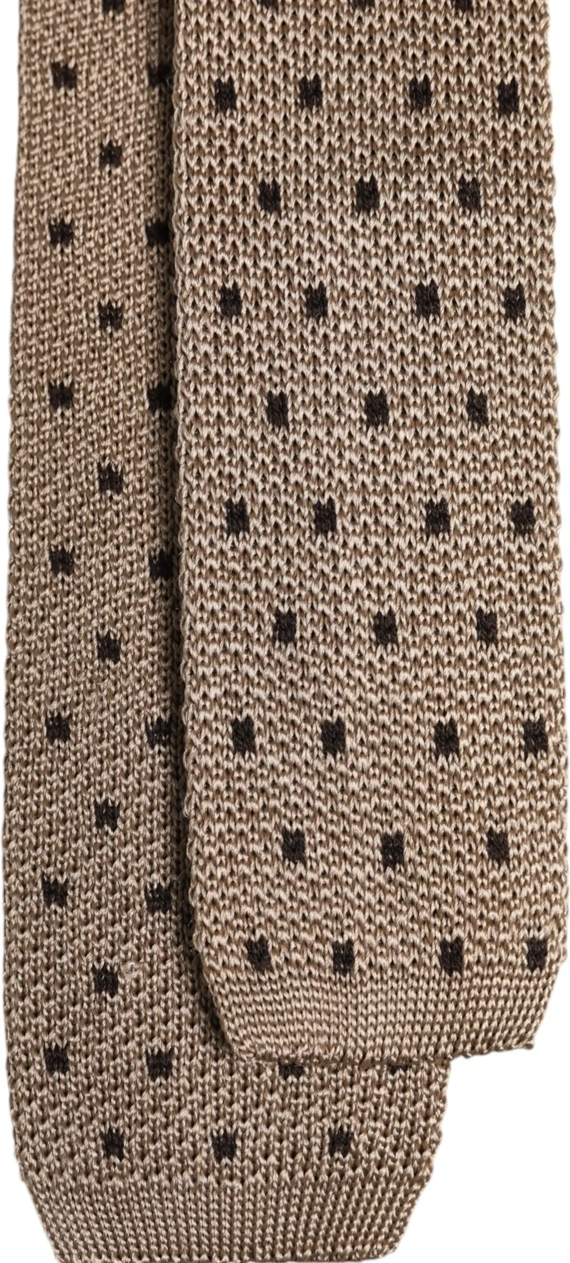 Necktie Dolce & Gabbana Beige Polka Dot Silk Adjustable Necktie Tie