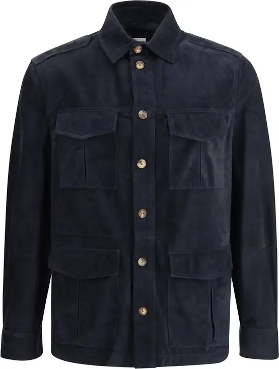 Leather Shirt Jacket Brunello Cucinelli