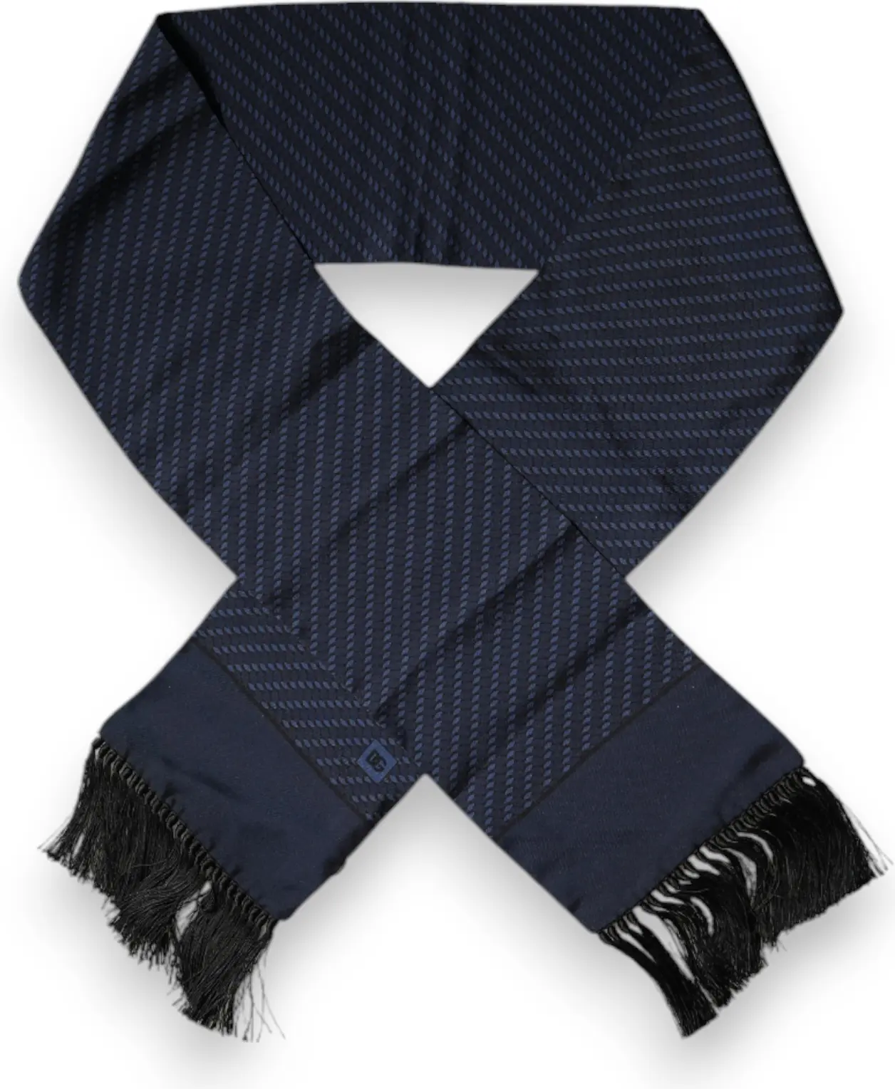Scarf Dolce & Gabbana Dark Blue Fantasy Fringes Neck Wrap