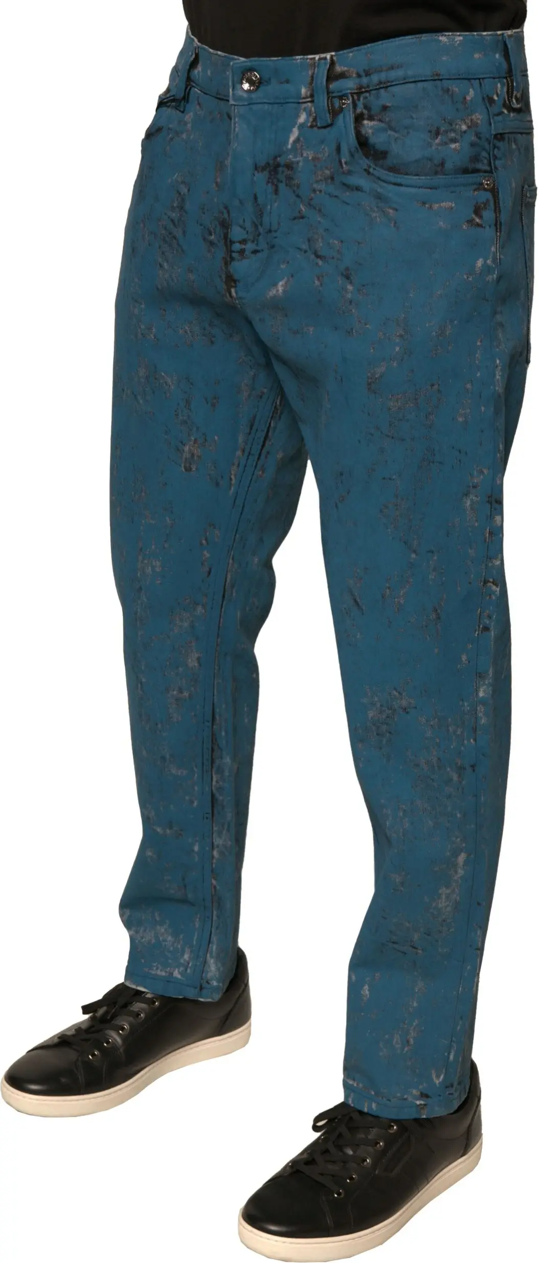 Blue Logo Cotton Stretch Skinny Denim Jeans by Dolce & Gabbana