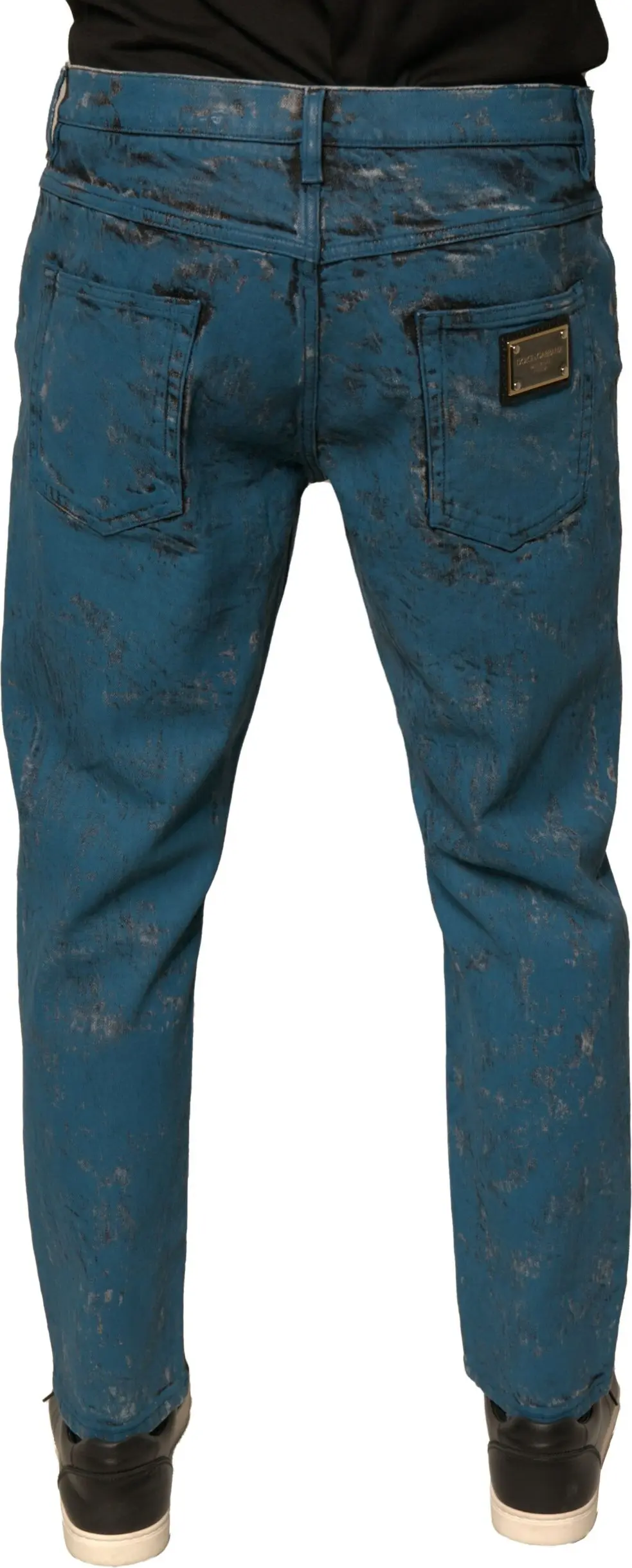 Blue Logo Cotton Stretch Skinny Denim Jeans by Dolce & Gabbana