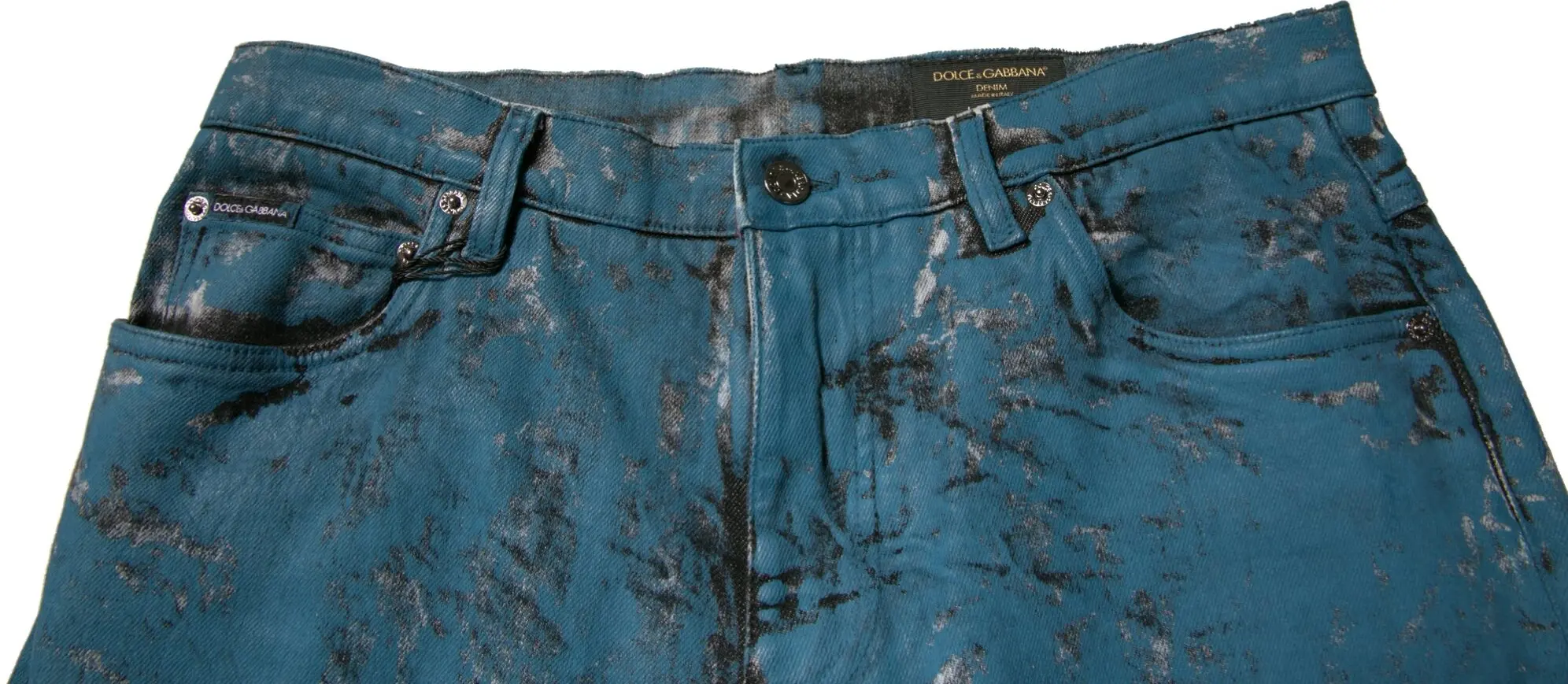 Blue Logo Cotton Stretch Skinny Denim Jeans by Dolce & Gabbana