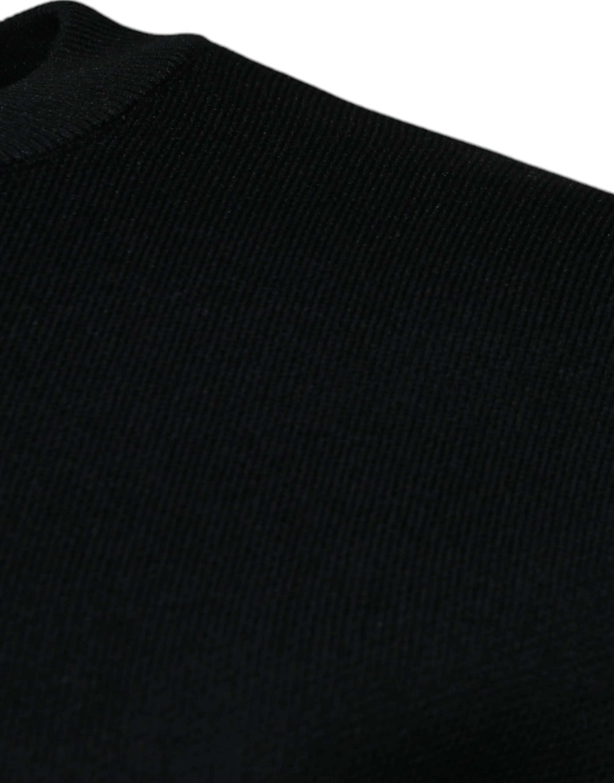 Black Nylon Logo Crew Neck Pullover Sweater Dolce & Gabbana