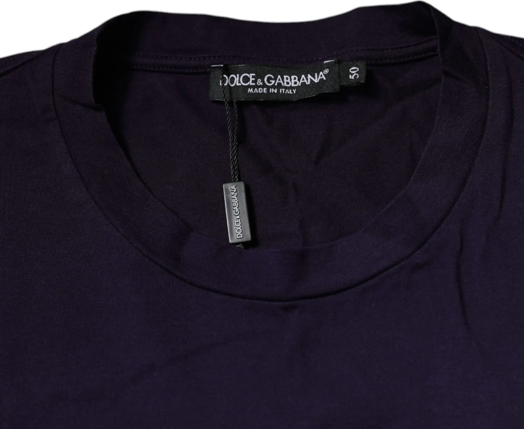 Purple DG Logo Cotton Crew Neck T-shirt Dolce & Gabbana