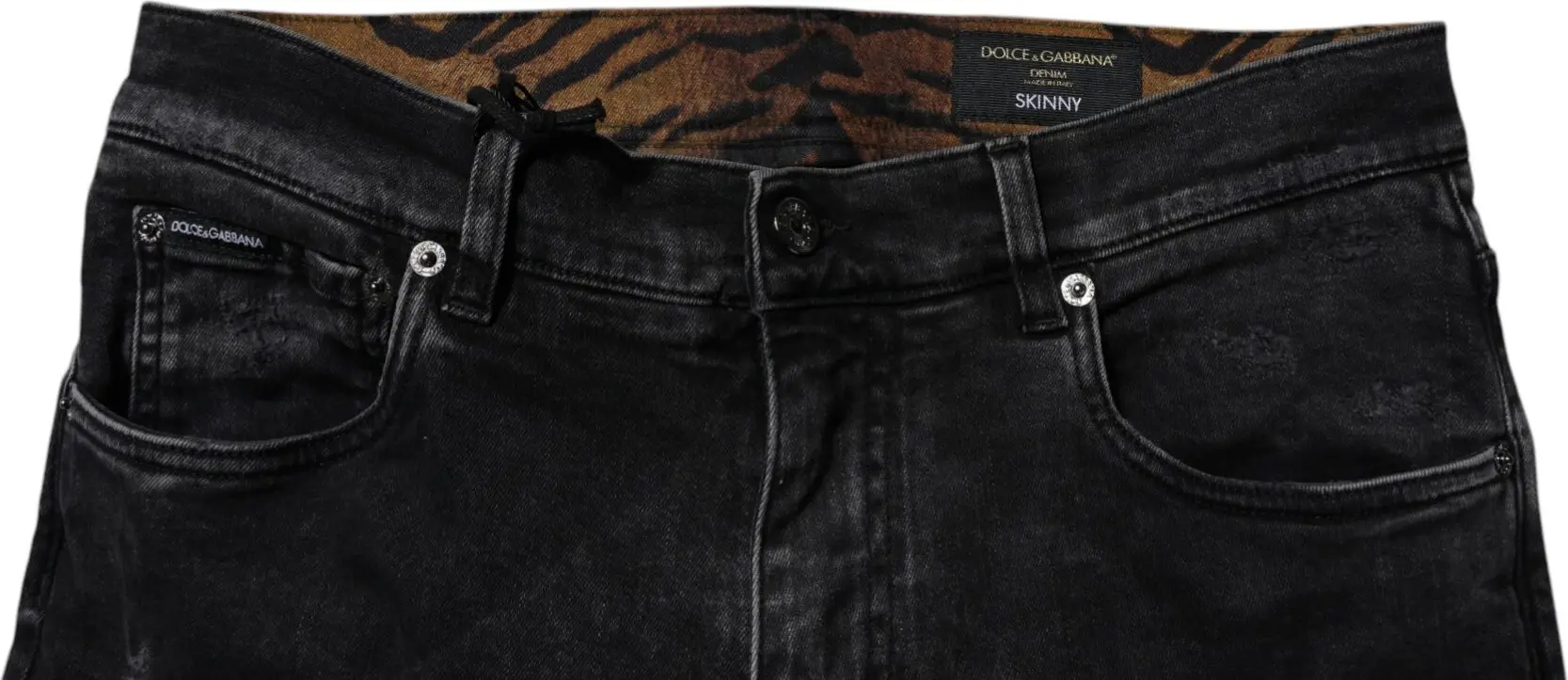 Dolce & Gabbana qora yirtiq jinsiy erkaklar uchun shim