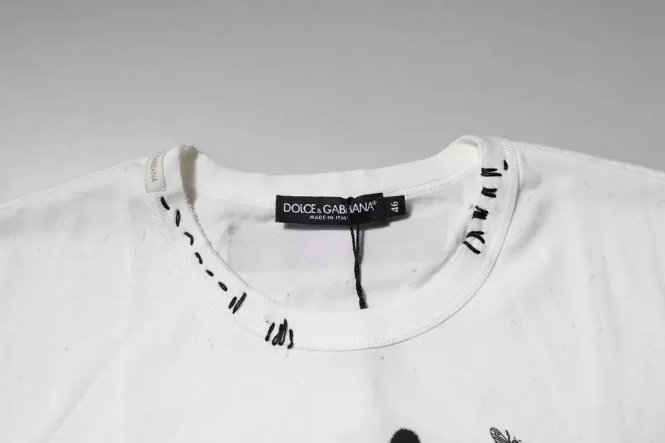 Graphic Print Cotton Crew Neck T-shirt Dolce & Gabbana
