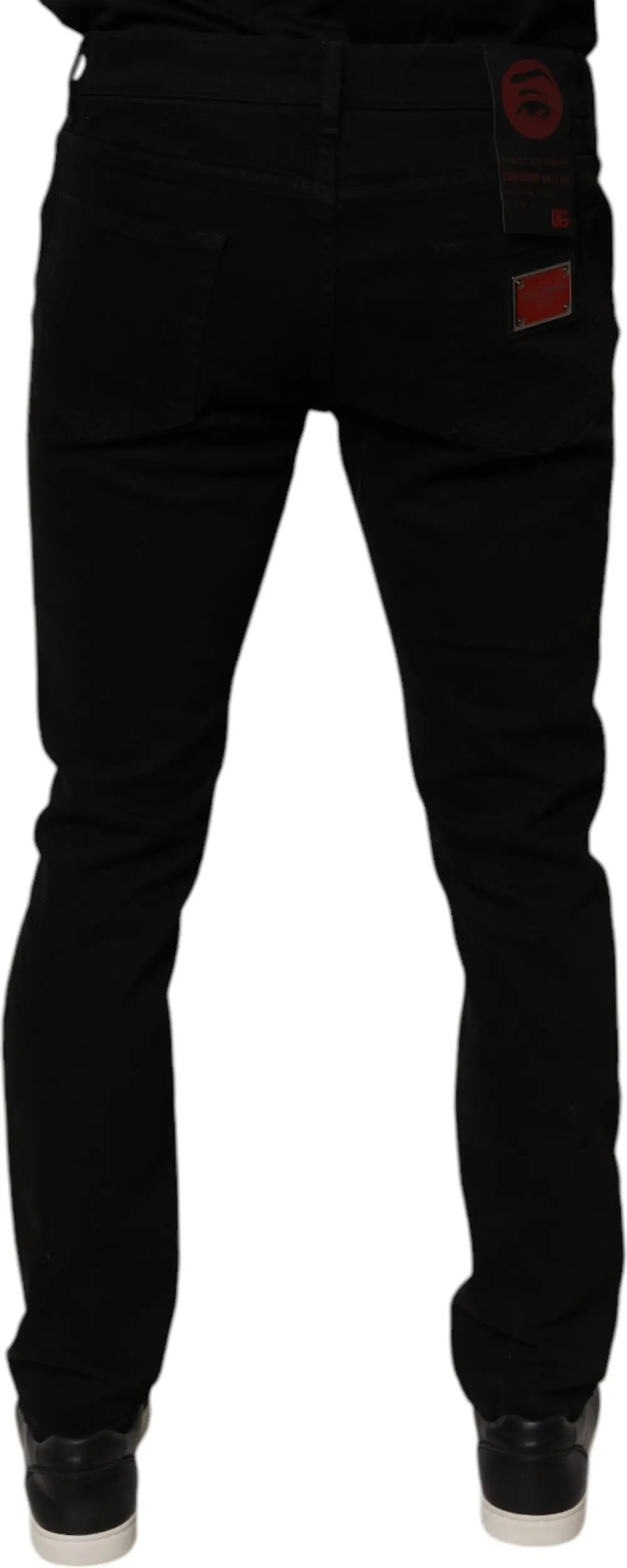 Black Tattered Cotton Skinny Men Denim Jeans by Dolce & Gabbana
