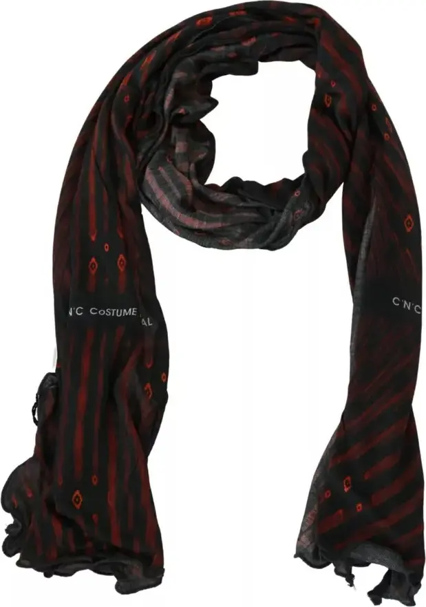 Costume National Qora Qizil Sharf Ushbu Milliy brendli sharf