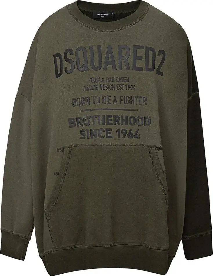 Green Cotton Sweatshirt Dsquared2