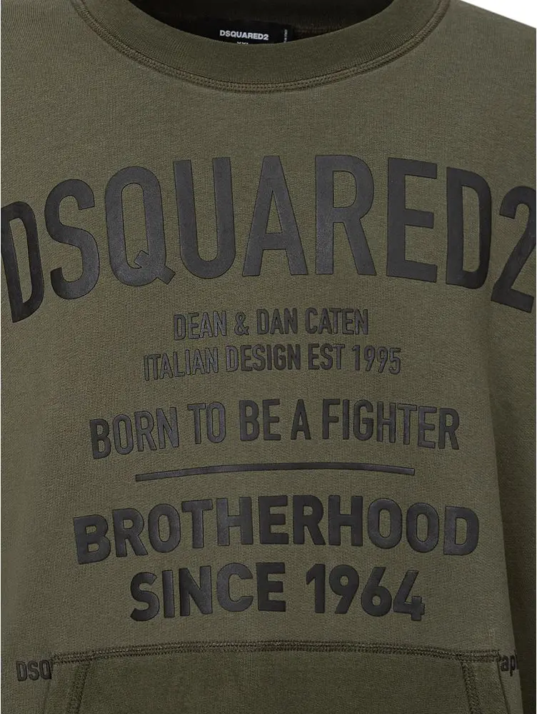 Green Cotton Sweatshirt Dsquared2