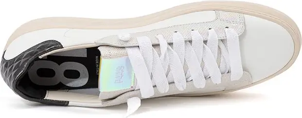 White Leather Athletic Sneakers P448
