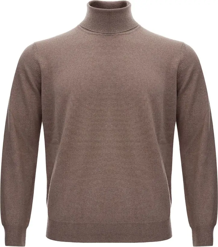 Brown Wool Turtleneck Sweater KANGRA