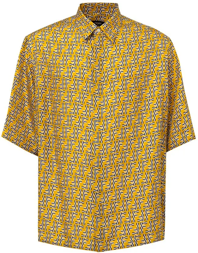 Fendi Yellow Silk Shirt