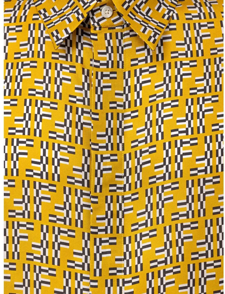 Fendi Yellow Silk Shirt