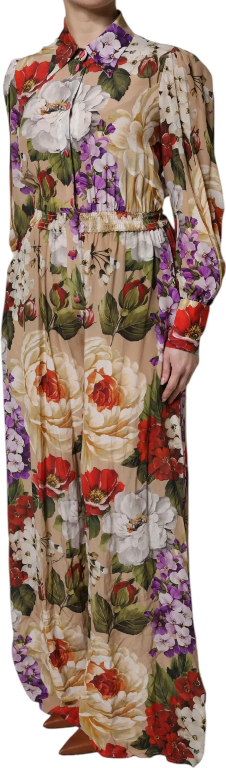 Ko'p rangli gulli keng oyoqli kombinezon-ko'ylak Dolce & Gabbana