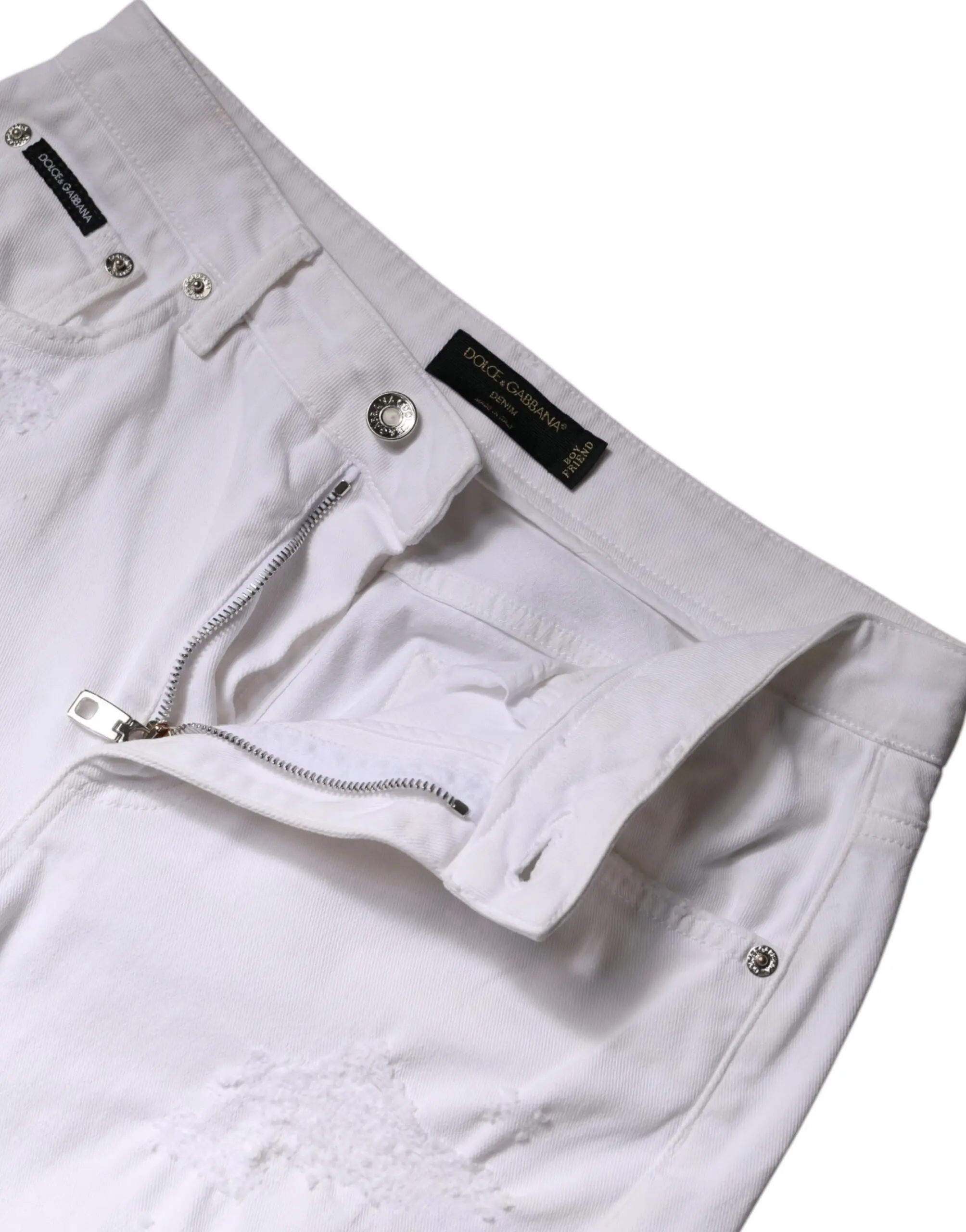 White Cotton High Waist Skinny Denim Jeans