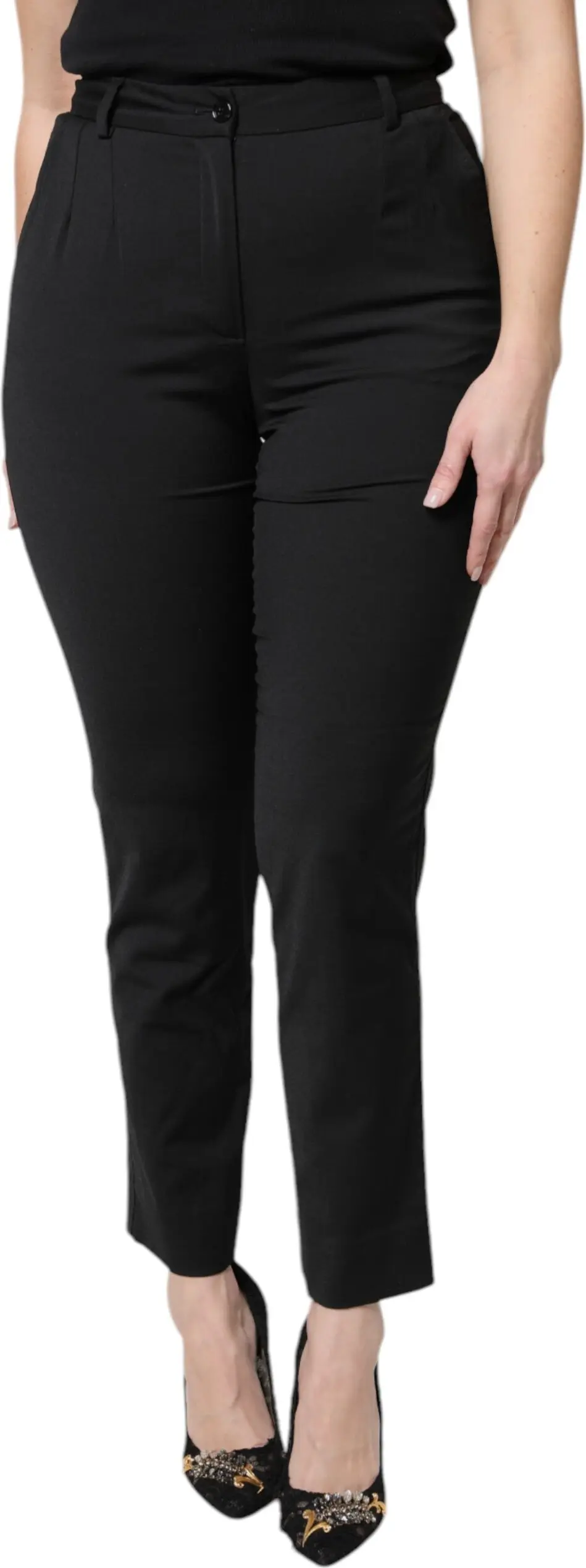 Dolce & Gabbana Shimoliy Shimlar Qora Poliester Baland Bel Shimlar