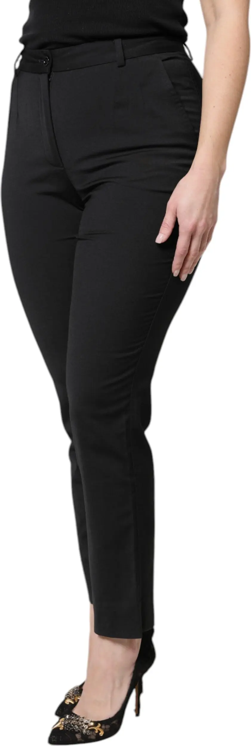 Dolce & Gabbana Shimoliy Shimlar Qora Poliester Baland Bel Shimlar