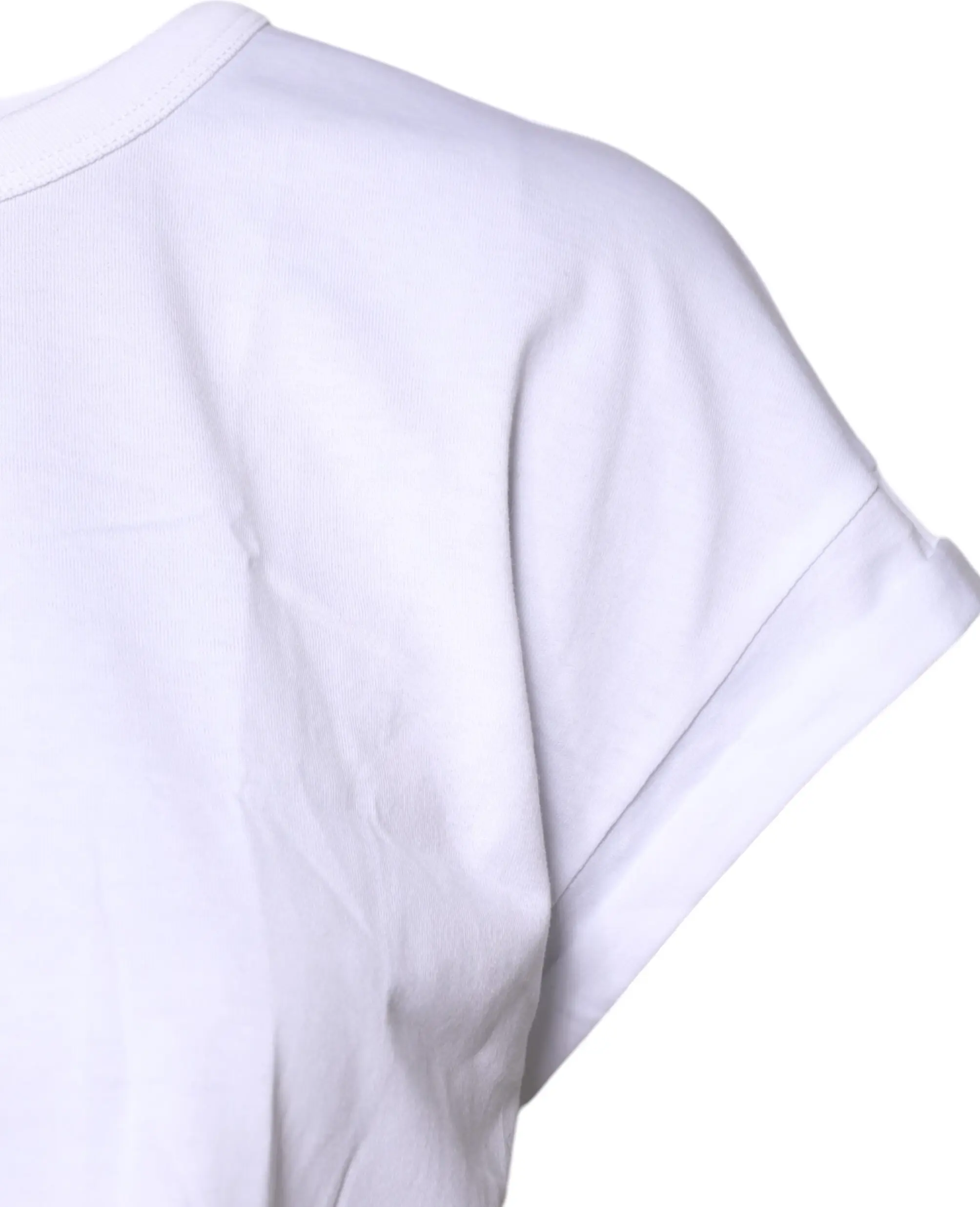 White Cotton Crew Neck Cropped T-shirt Top Dolce & Gabbana