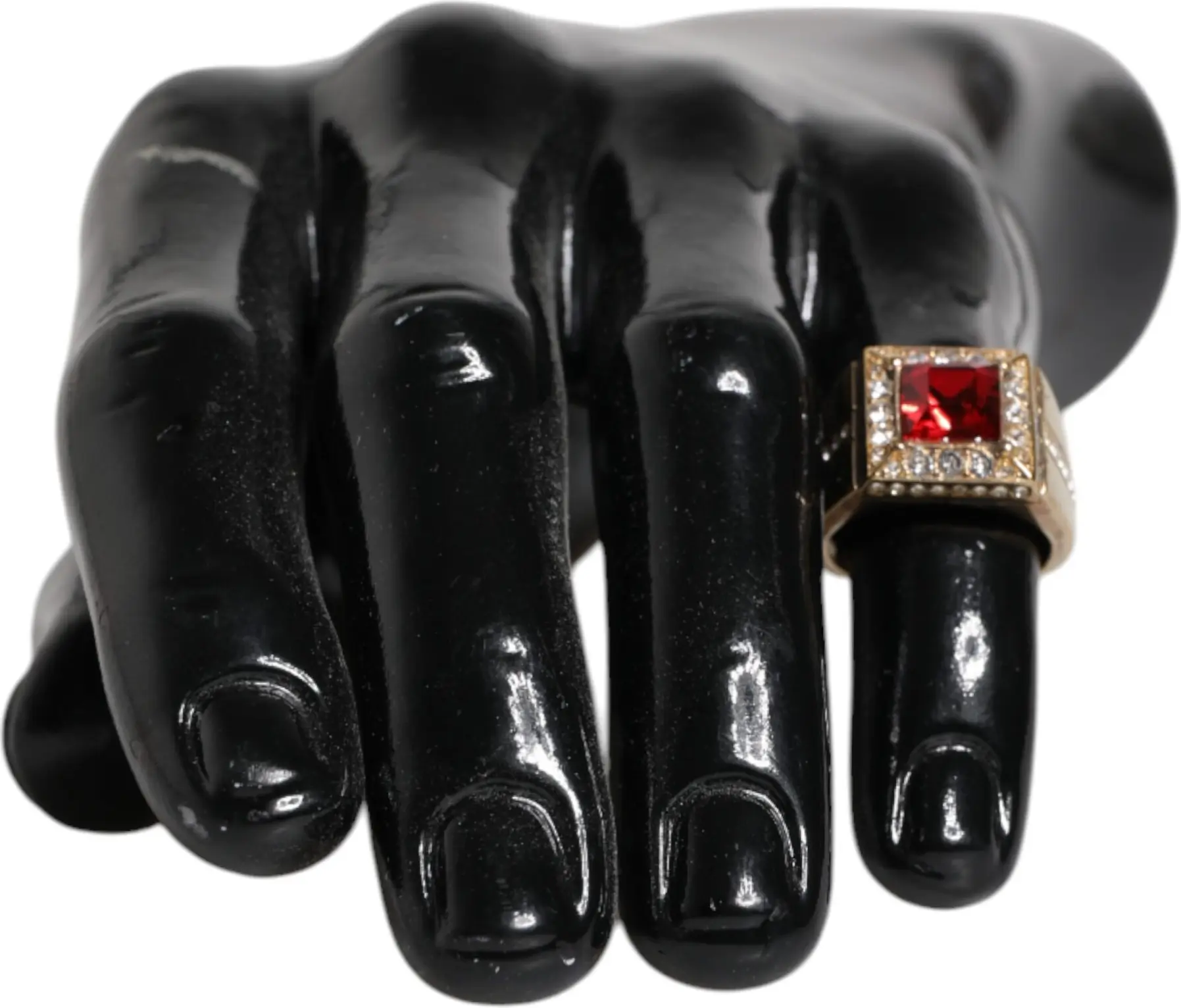 Gold Tone Sterling Silver 925 Crystals Ring Dolce & Gabbana