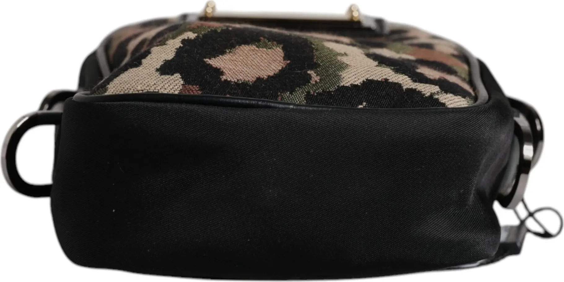 Bag Dolce & Gabbana Multicolor Leopard Jacquard Logo Plaque Neck Strap Bag